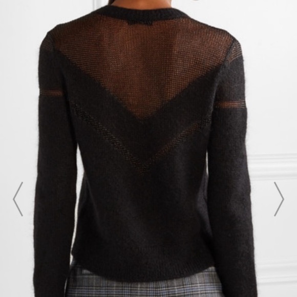 NWT rag & bone black open knit crew neck sweater - Picture 5 of 7